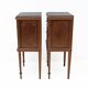 Pair of Louis XVI Style Bedside Tables with Inlays and Marble Top, Italy, 1