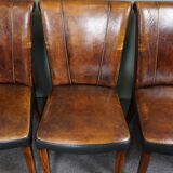 Set of 5 sheepskin dining chairs