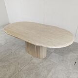 Vintage oval travertine dining table, 1970s