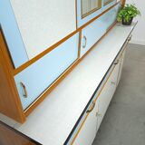 50s vintage kitchen cabinet with brass and formica