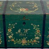 Antique hand painted swedish chest or trunk/ coffee table