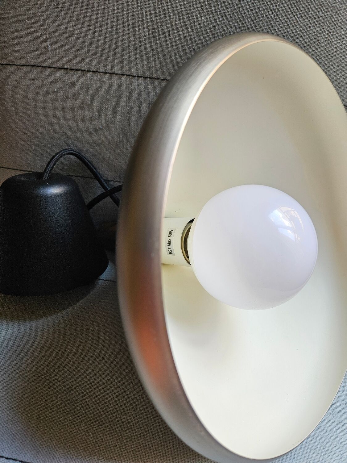 Suspension Nordlux Nori en alu brossé et bois noyer