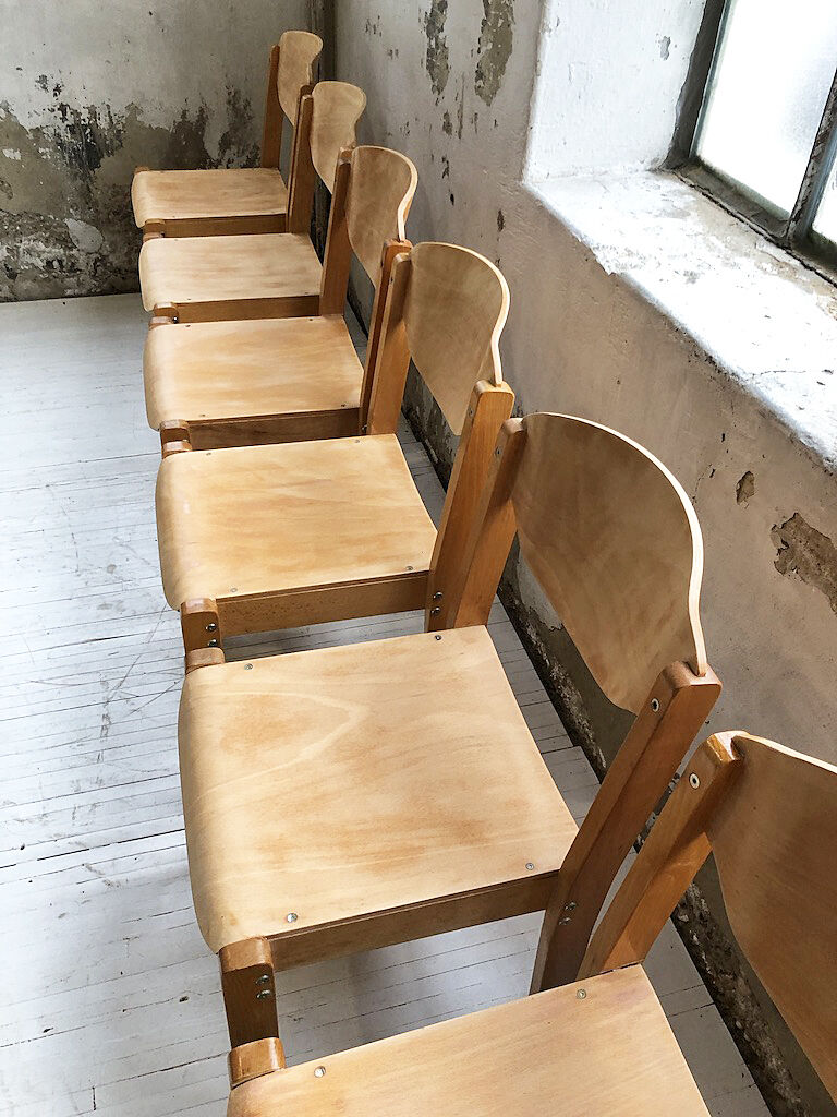 6 beech chairs 1980