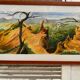 Old painting jean laville st germain roussillon + wooden frame