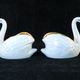 Pair of salters in limoges porcelain white swans