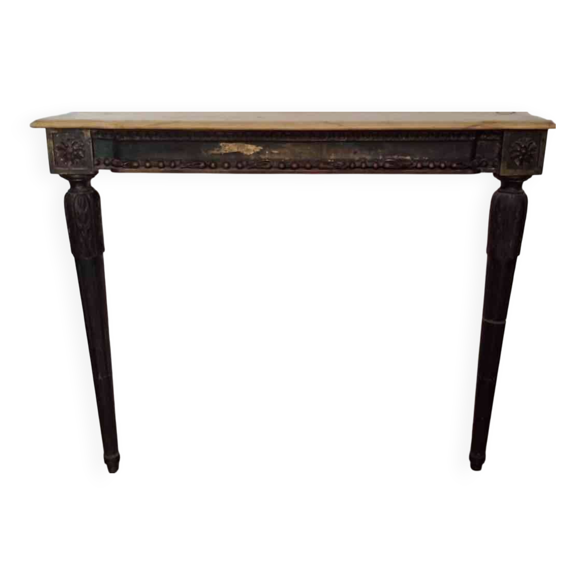 Antique console, late 19th century, Napoleon III, made of wood and marble.
