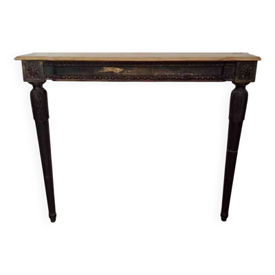 Console ancienne, fin 19ème, Napoléon III, en bois et marbre.
