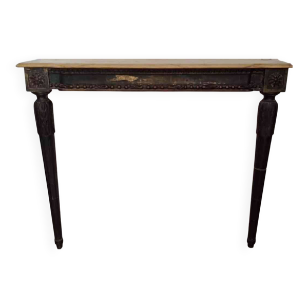Console ancienne, fin 19ème, Napoléon III, en bois et marbre.