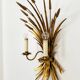 Large Gilded Italian Hollywood Regency Metal Wall Lamp by Hans Kögl
