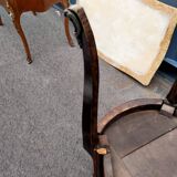 Chest of drawers old marquetry marble top style louis xvi