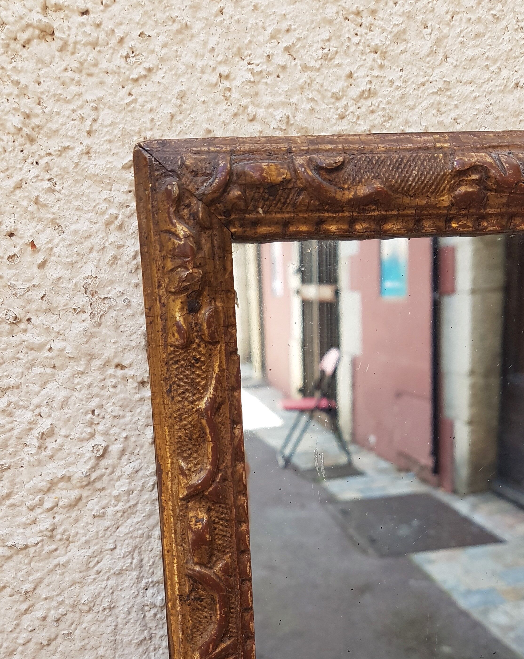 Old mirror gilded wood late nineteenth