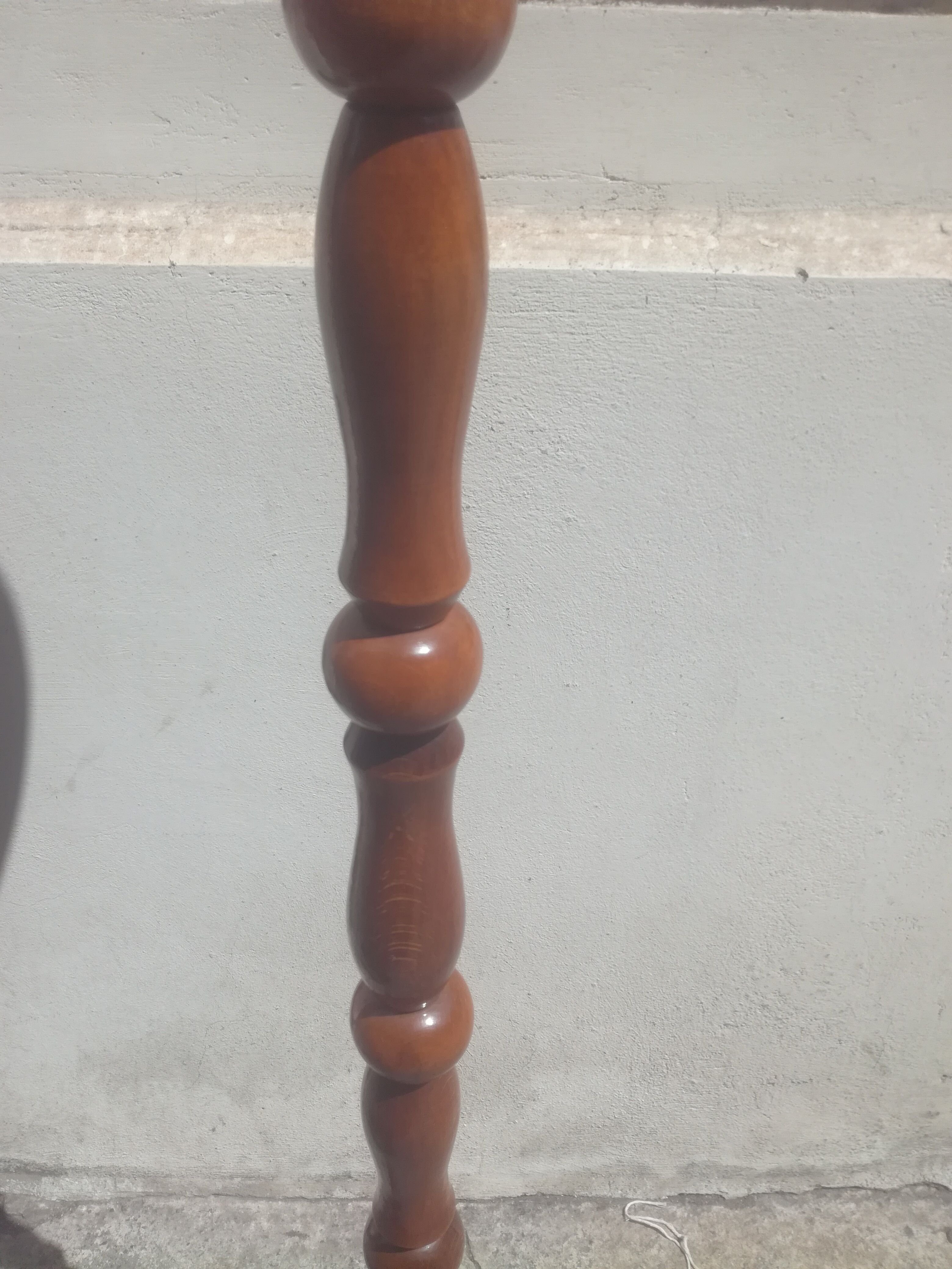 Vintage turned wooden lamppost