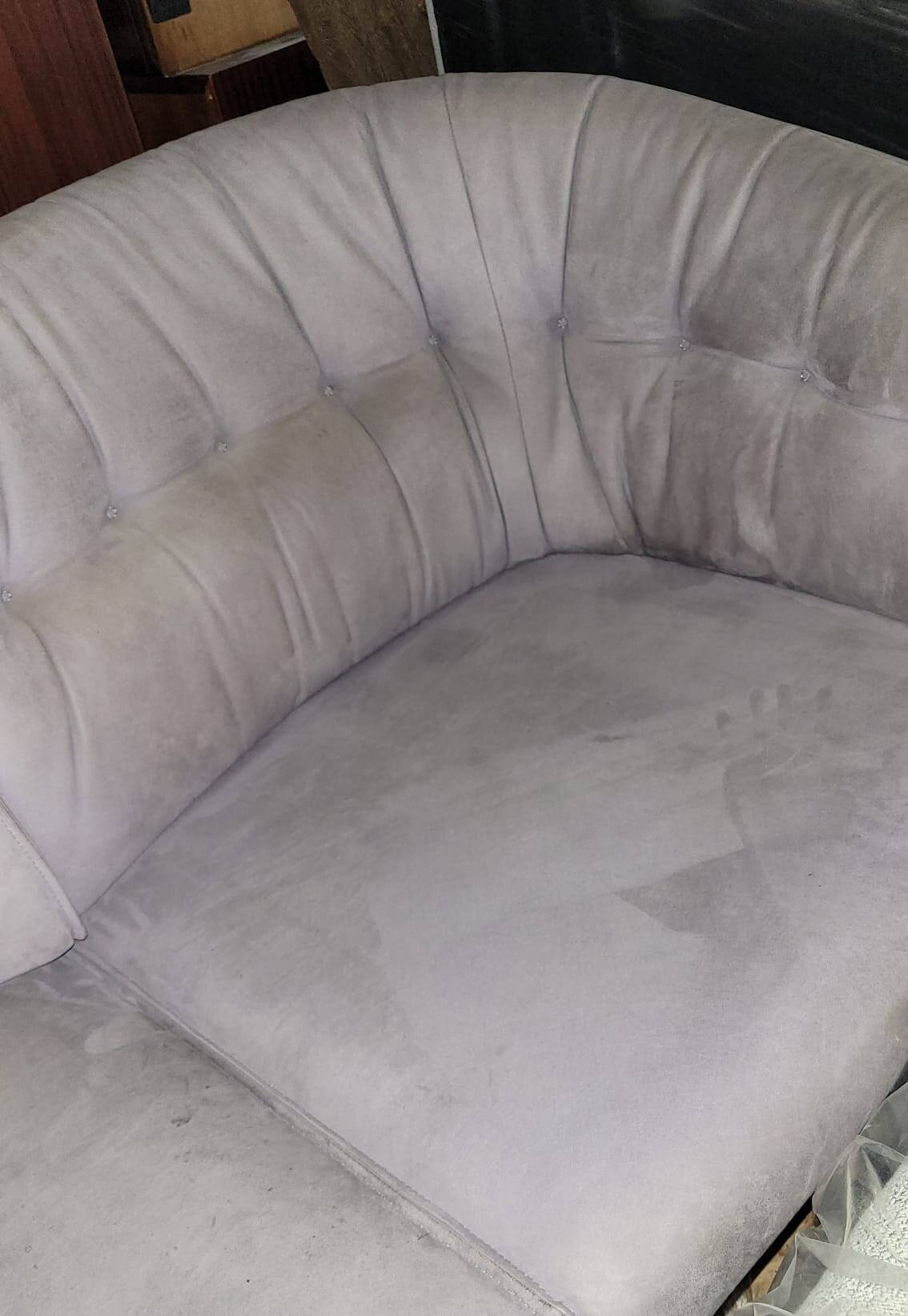 Lilac velour sofa, Danish design, 1970s, production: Denmark