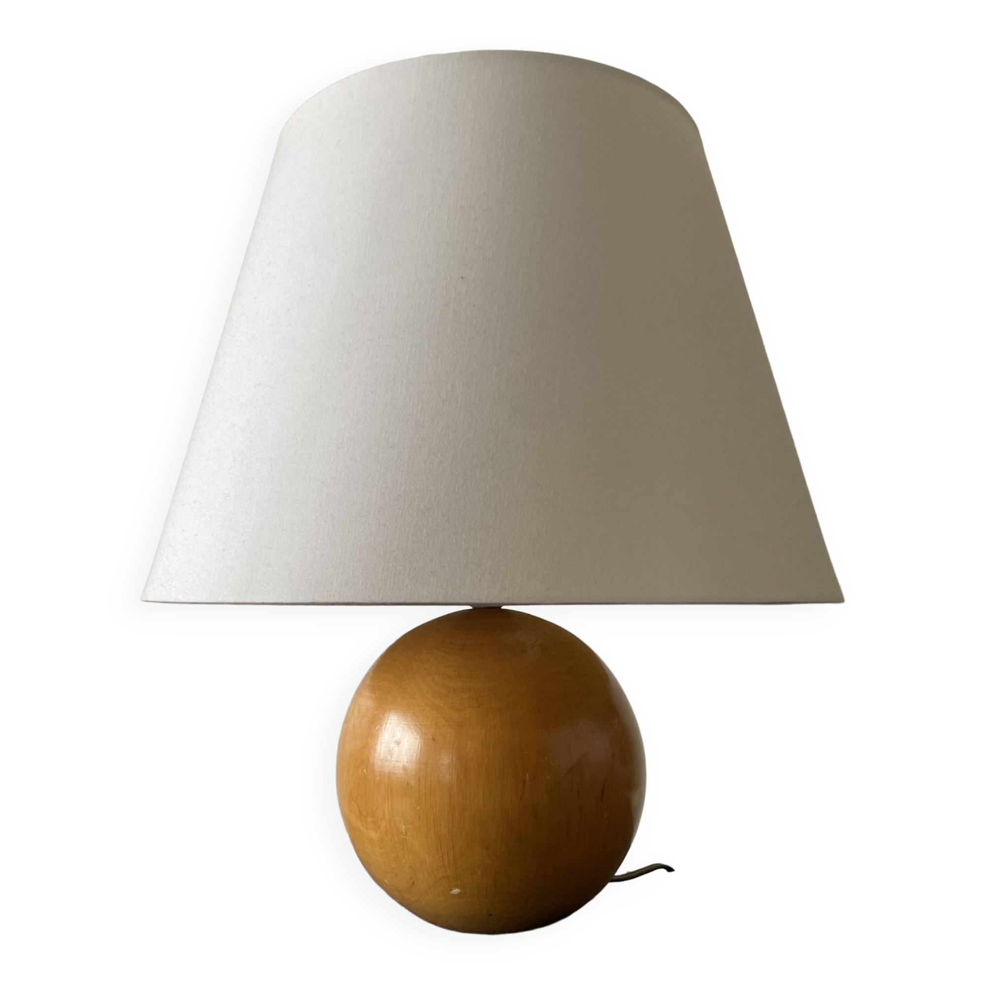 Grande lampe boule bois vintage
