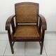 Fauteuil colonial en acajou et cannage