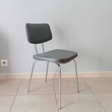 Chaise vintage en skaï et chrome années 50