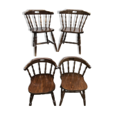 Serie de 4 Chaises Anciennes Bistrot Western YugoSlavia Kilfer Z4 Bois Vintage