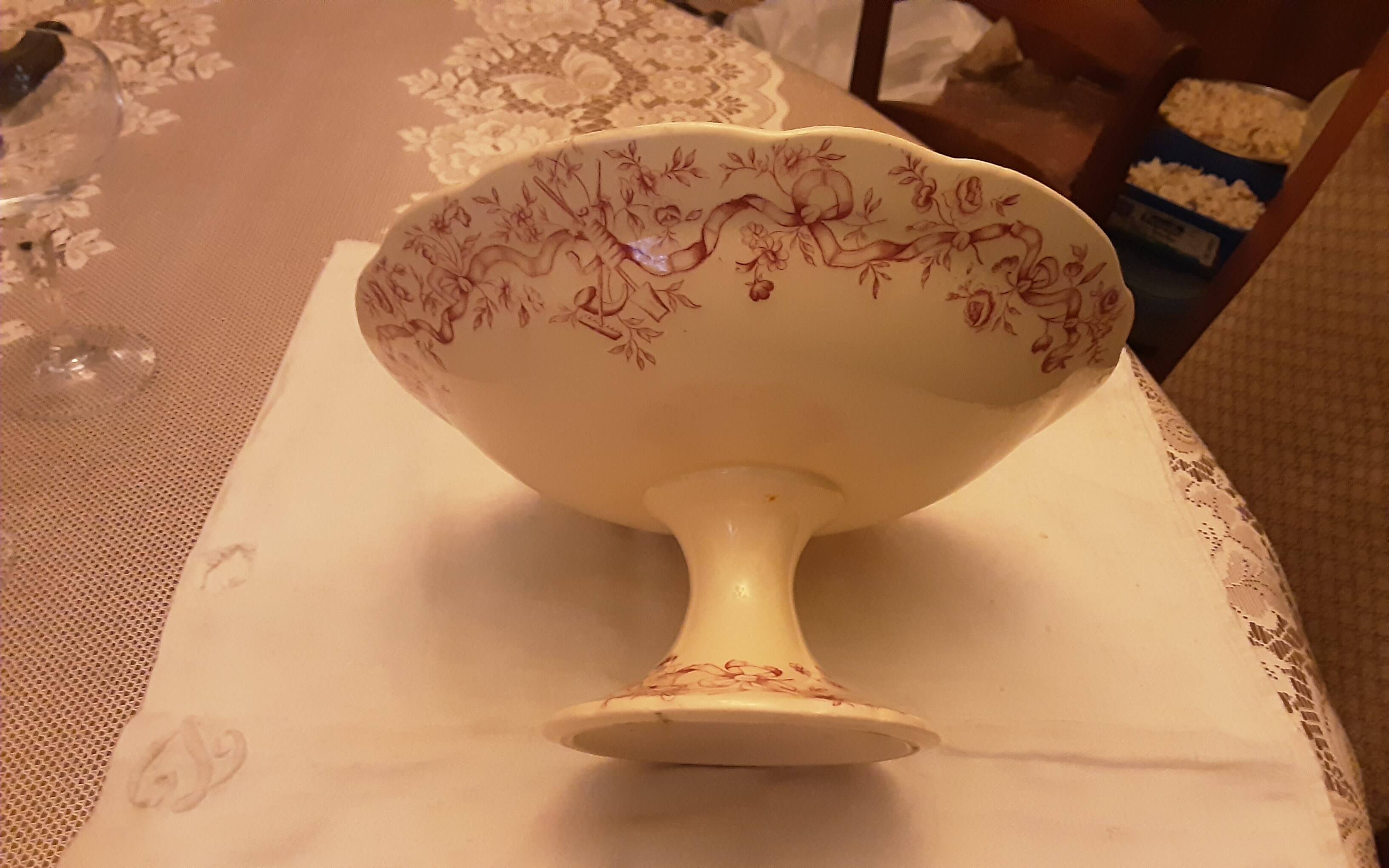 LONGCHAMP EARTHENWARE COMPOTE DISH RIBBON MODEL