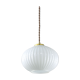 Suspension vintage en verre opalin & laiton