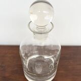 Carafe à whisky vintage en cristal de Paris avec étiquette d’origine
