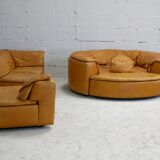 Leather modular sofa, 7 elements, 70s
