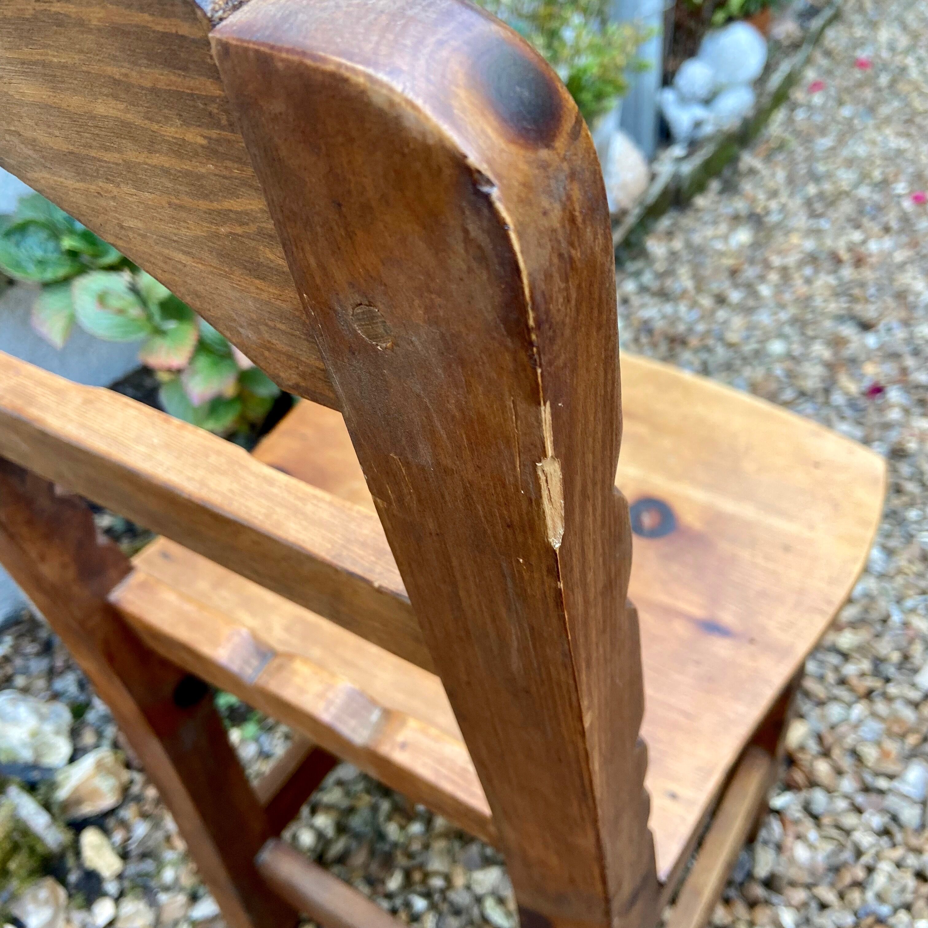 Set of 2 carved wooden chairs