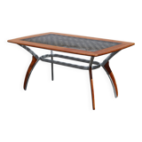 Italian Glass-Wood and Metal Dining Table - Italian Design Dinner Table - 8