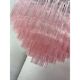 Contemporary pink "tronchi" murano glass chandelier in venini style
