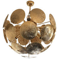 Water-lily brass sputnik chandelier