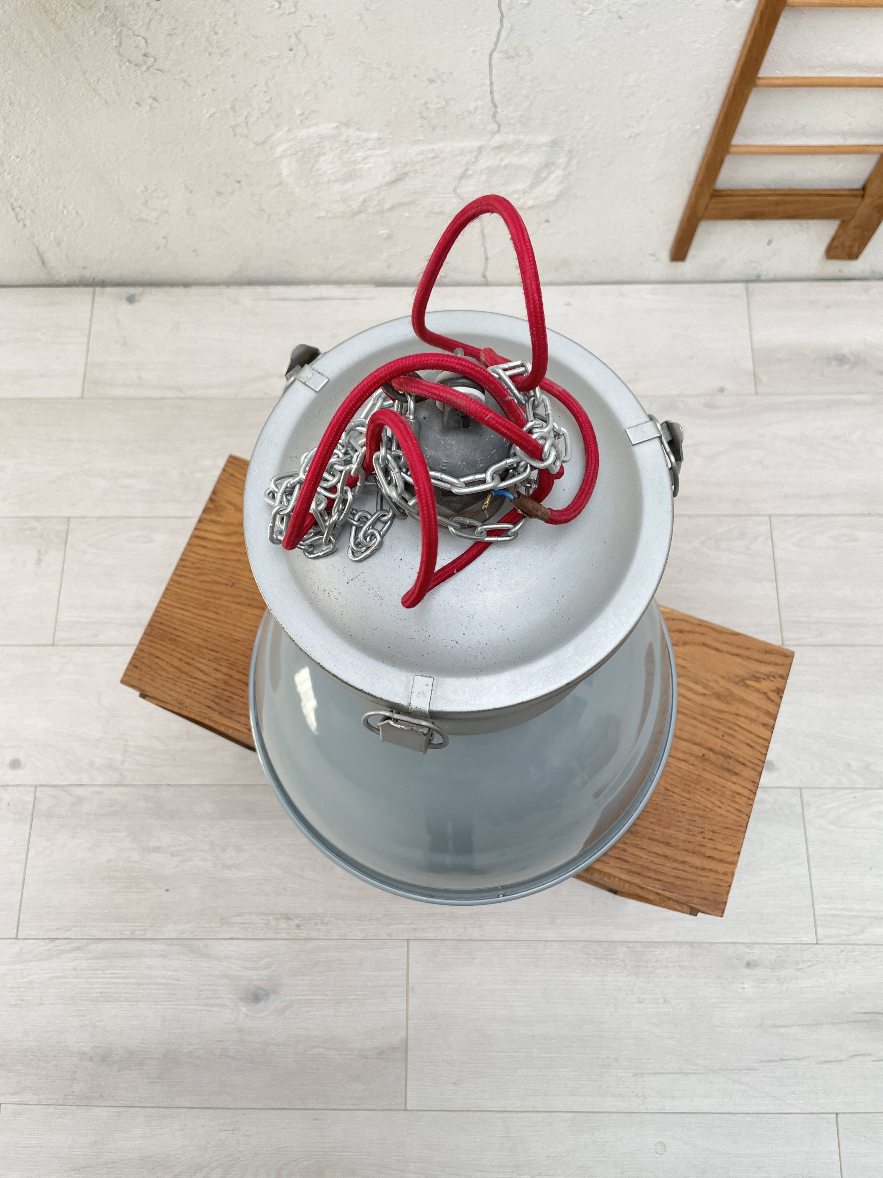 Pair of industrial lamps.