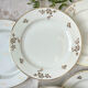 6 flat plates porcelain Limoges golden white