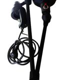 Old black Jieldé workshop lamp with clamp, 2 arms (35 and 50cm) - E27 150W.