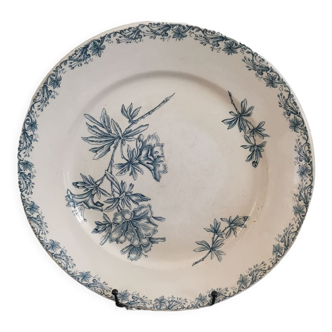 Old round ceramic dish from Sarreguemines model Flora