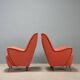 Pair of vintage fabric armchairs from the 1950s.
