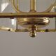 French Vintage 2 Light Hexagonal Gold Metal & Beveled Glass Hanging Light