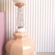 Table lamp pink opal, glass and brass