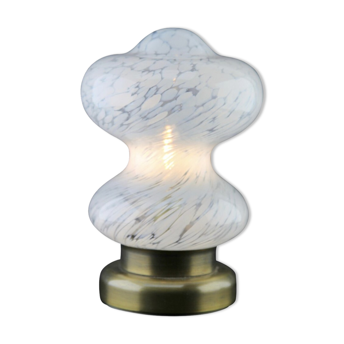 Glass table lamp, Peill & Putzler White Clouds, 1970s