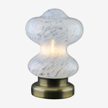 Lampe de table en verre, Peill & Putzler White Clouds, années 1970