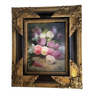 Huile sur panneau signée - cadre