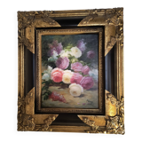 Oil on panel signed "Thierry" - Ornate frame