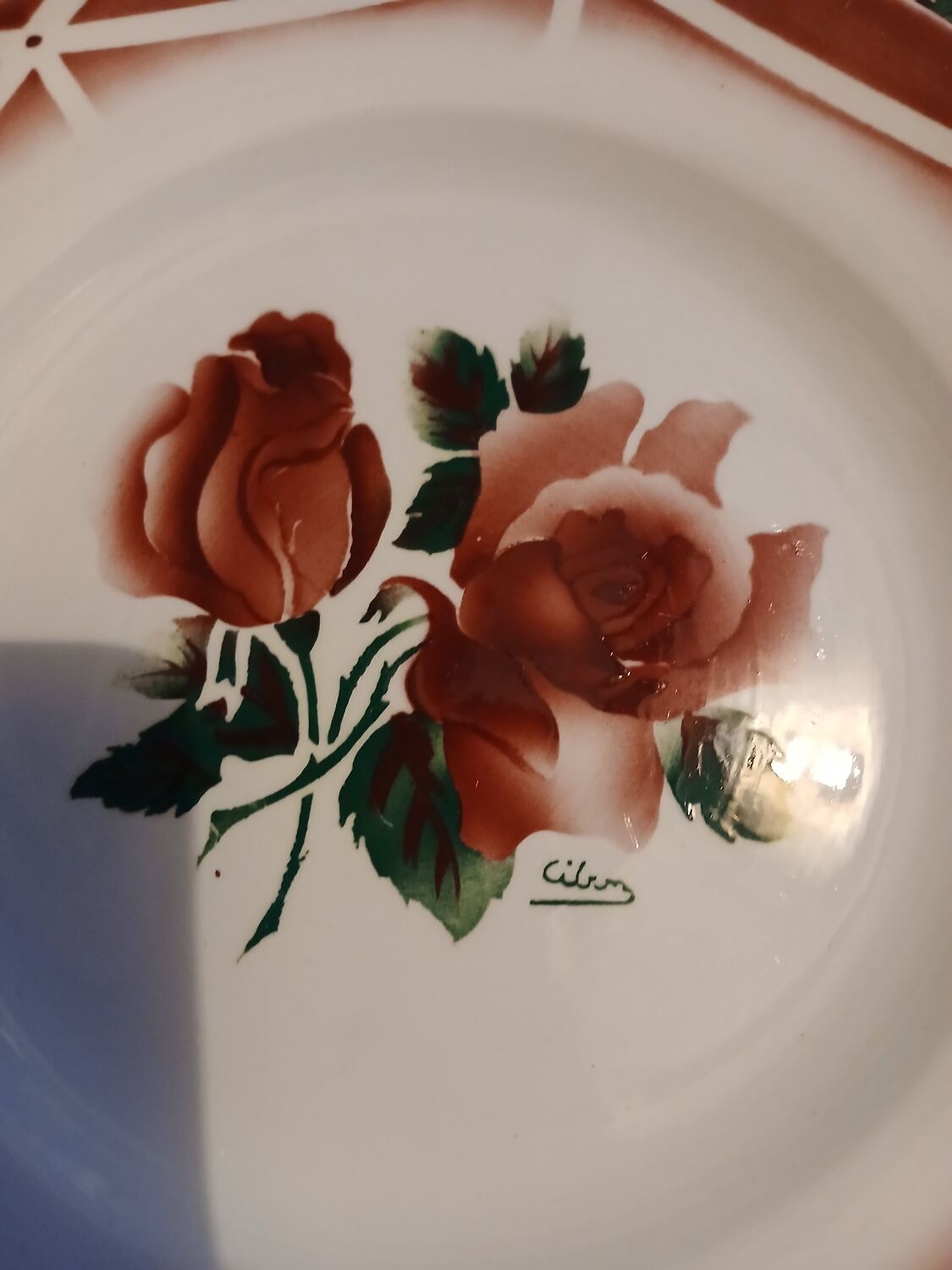 6 assiettes à dessert anciennes Digoin et Sarreguemines