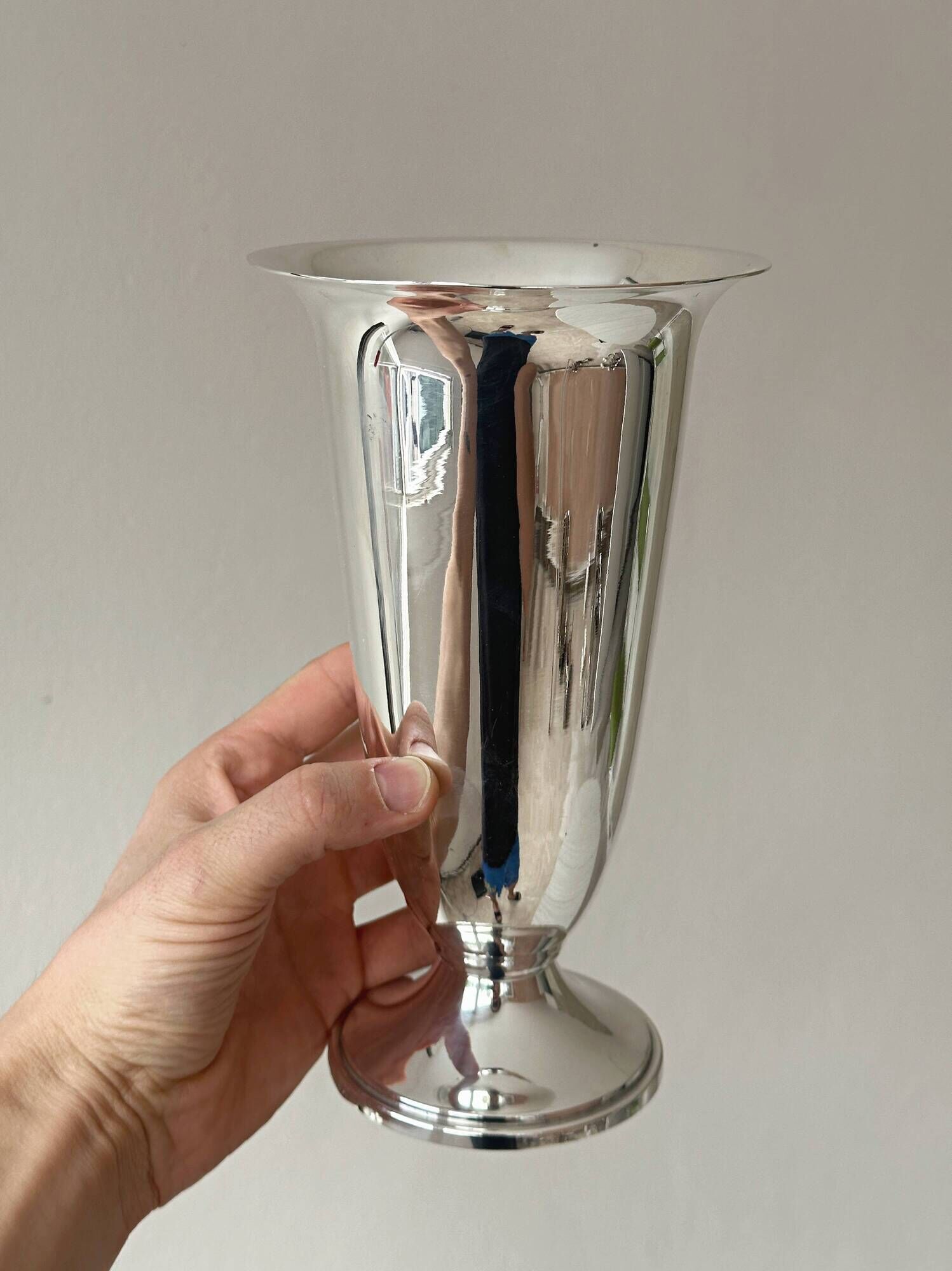 Silver-plated single flower vase