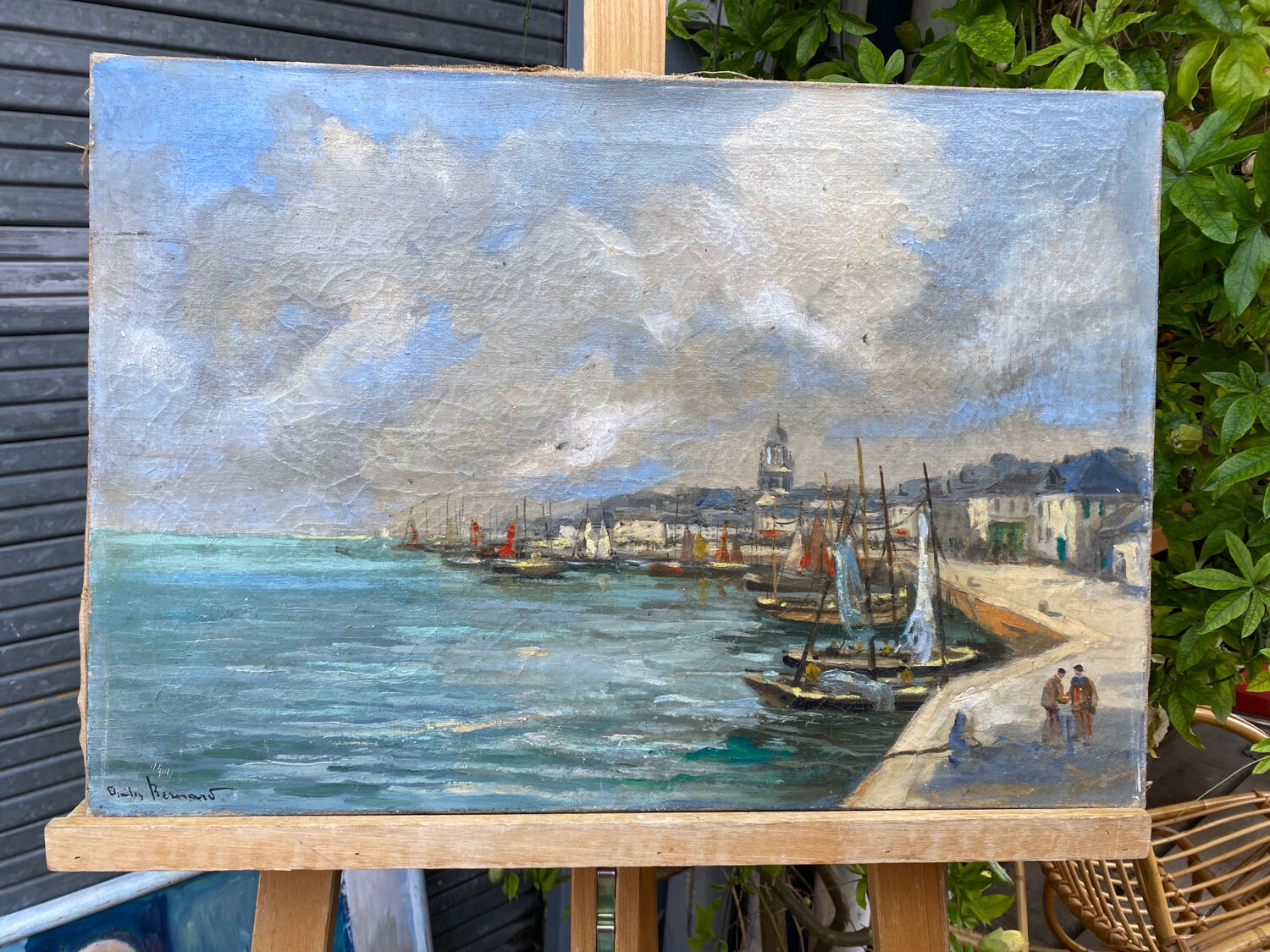 Port landscape signed late 19th century early 20th century