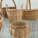 Series of 6 vintage wicker baskets