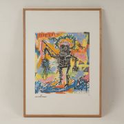 Jean-Michel Basquiat, sérigraphie en couleurs numérotée, années 1990
