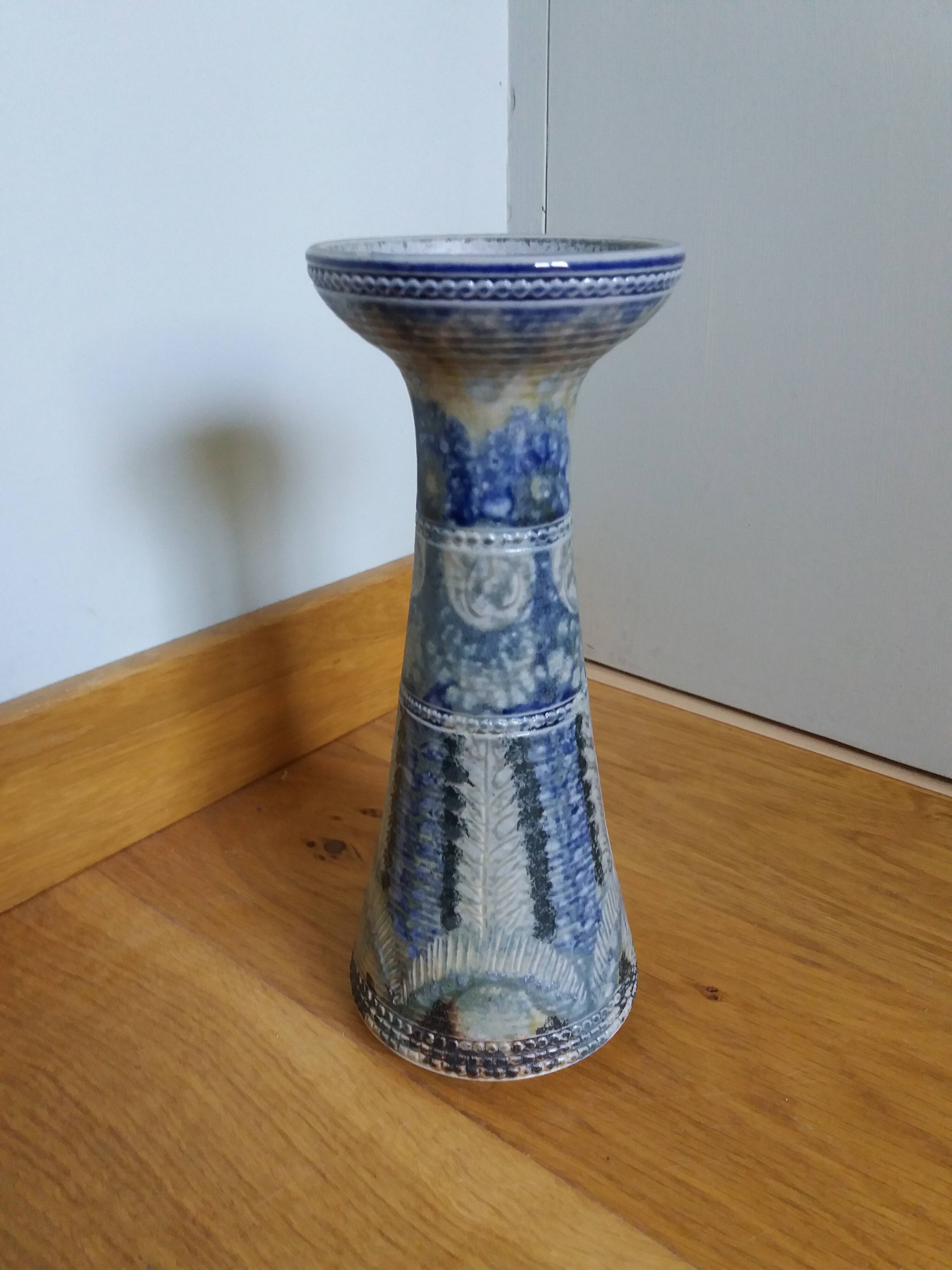 Candle holder vase signed Jean Claude Courjault