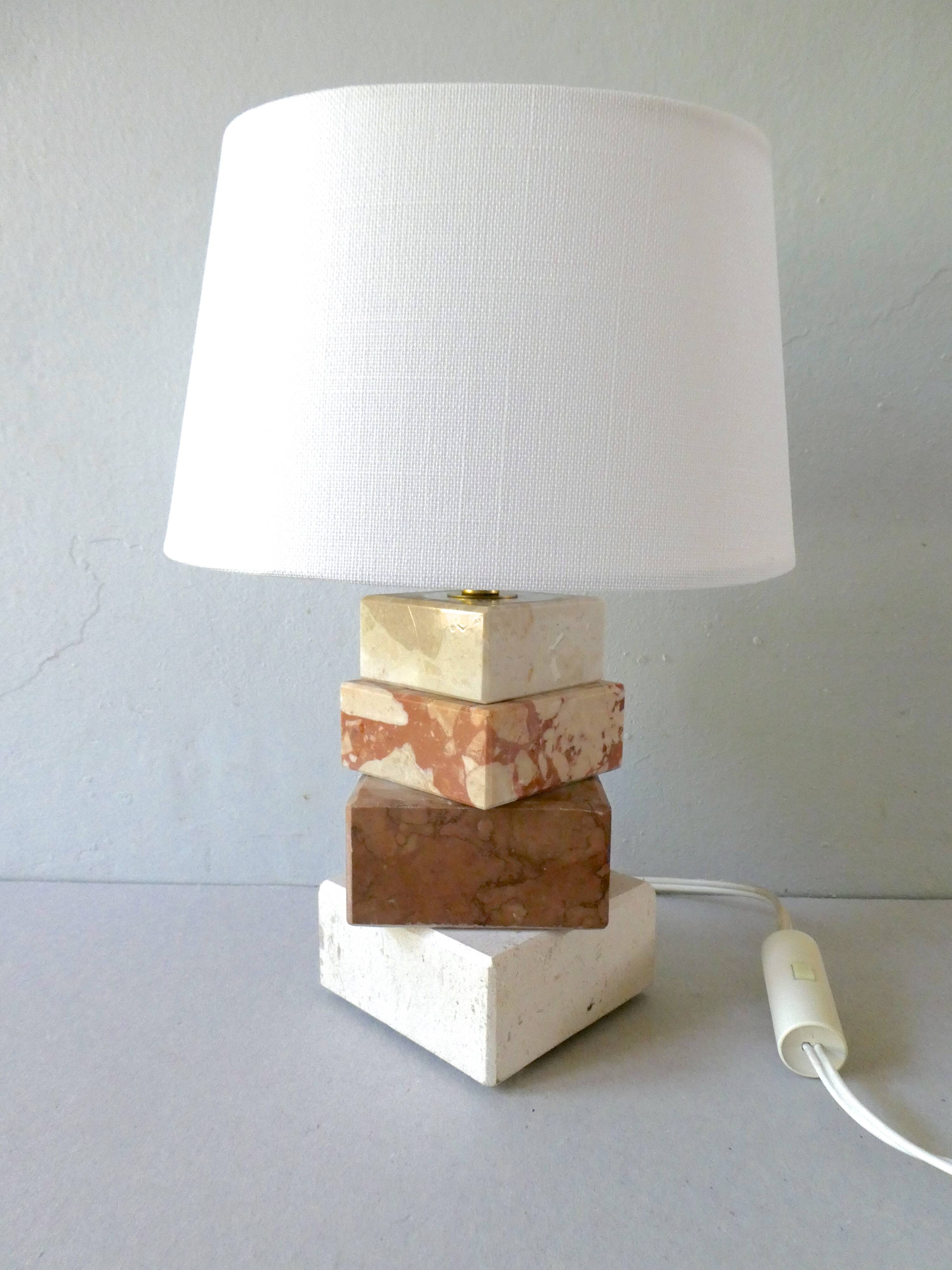 Marble lamp and travertine from the 1960s