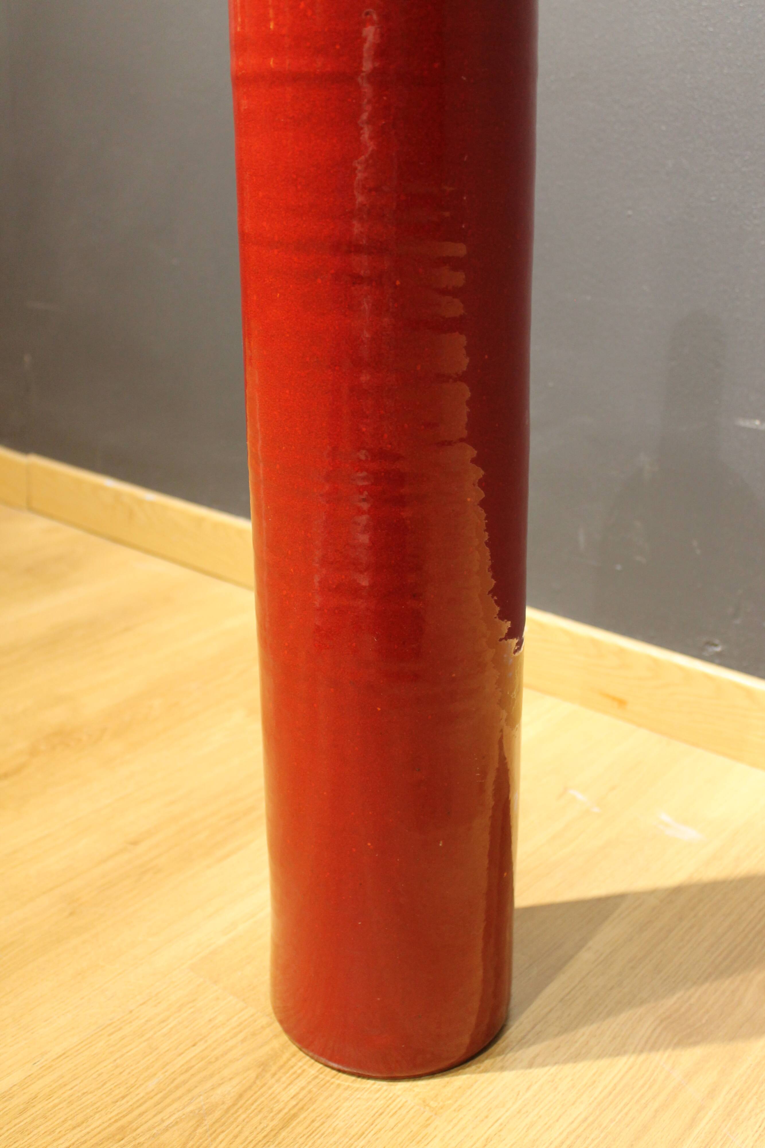 Important vase bouteille, Poterie d'Accolay