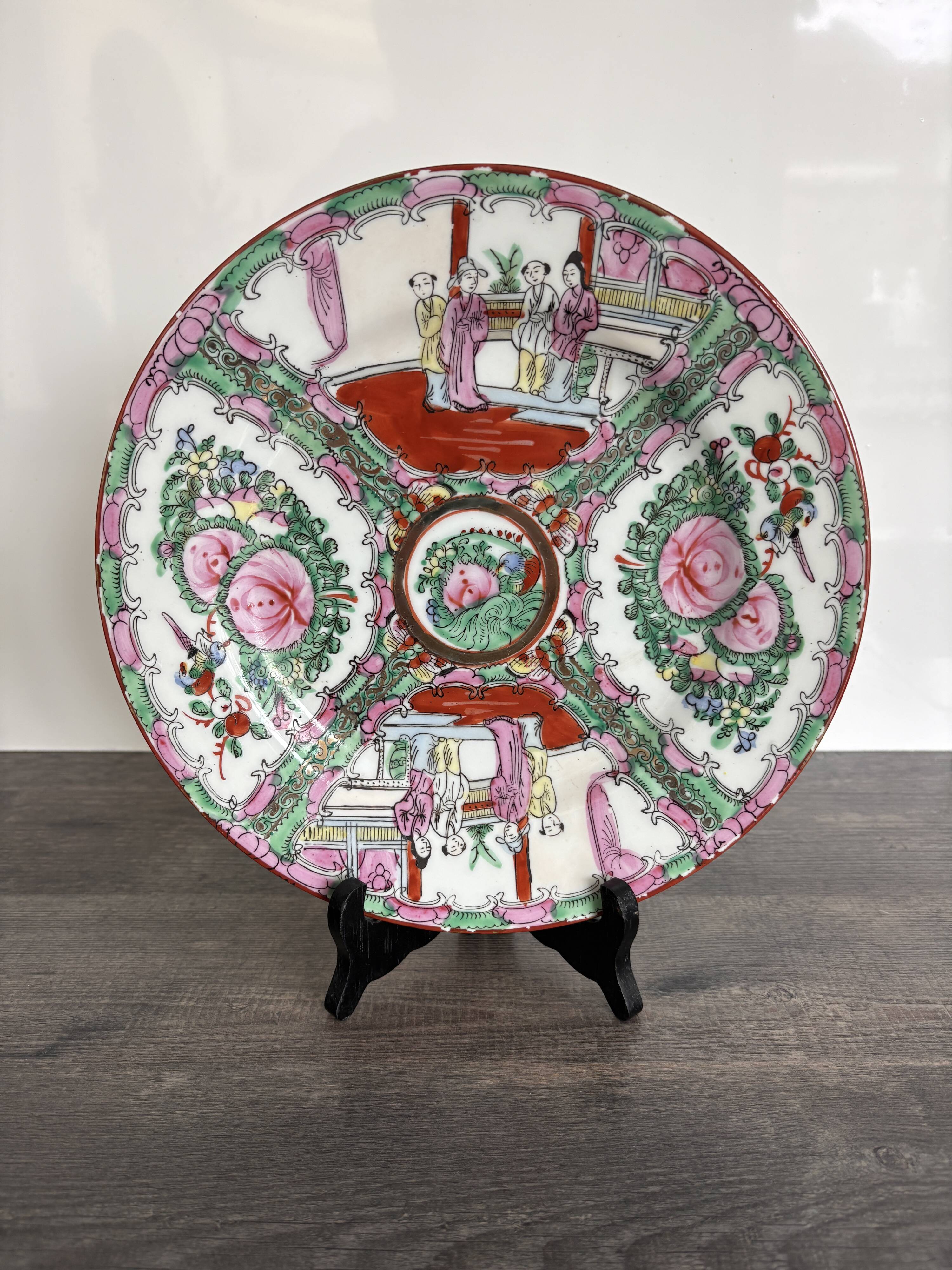 Decorative porcelain plate from Macau.