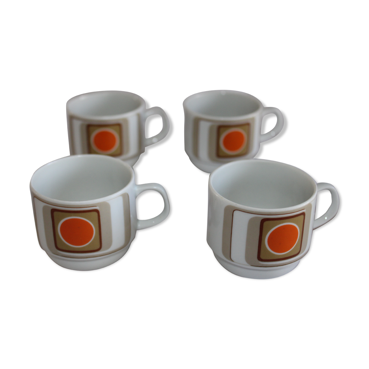 Set of 4 coffee cups and its milk pot Bareuther Waldsassen Bavaria Germany